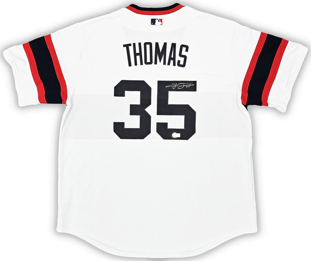 Chicago White Sox Frank Thomas Signed White Nike Jersey Size XL Beckett Wit