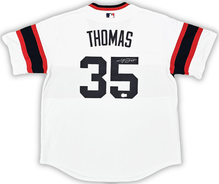 Chicago White Sox Frank Thomas Signed White Nike Jersey Size XL Beckett Wit
