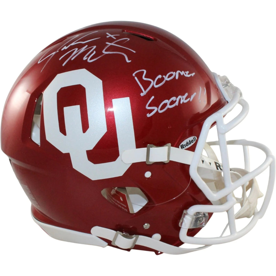 John Mateer Autographed Oklahoma Sooners  Pro Helmet Boomer Beckett WIT 58312