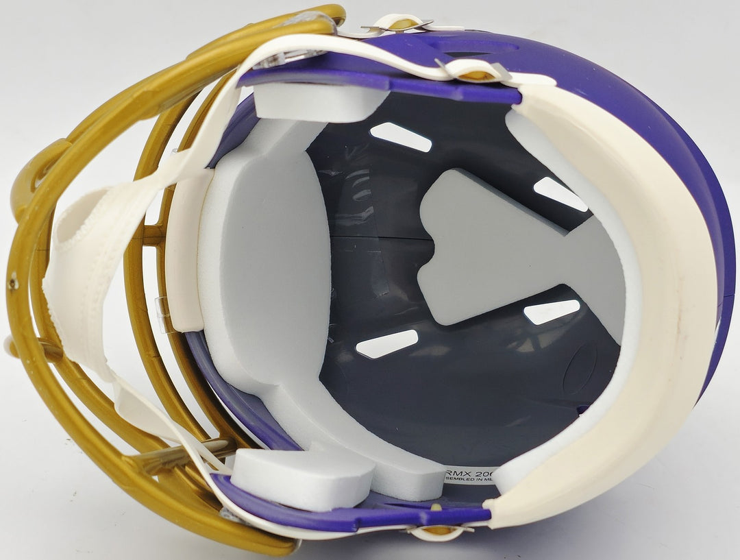 Rashod Bateman Signed Ravens 2024 Alternate Purple Speed Mini Helmet Beckett Wit