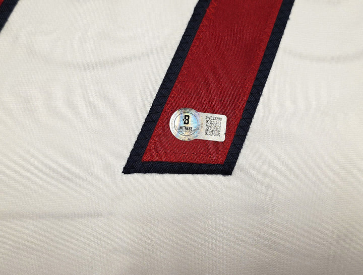 1999 Team USA Women's Soccer World Cup Champions Auto White Jersey 8 Sigs Hamm