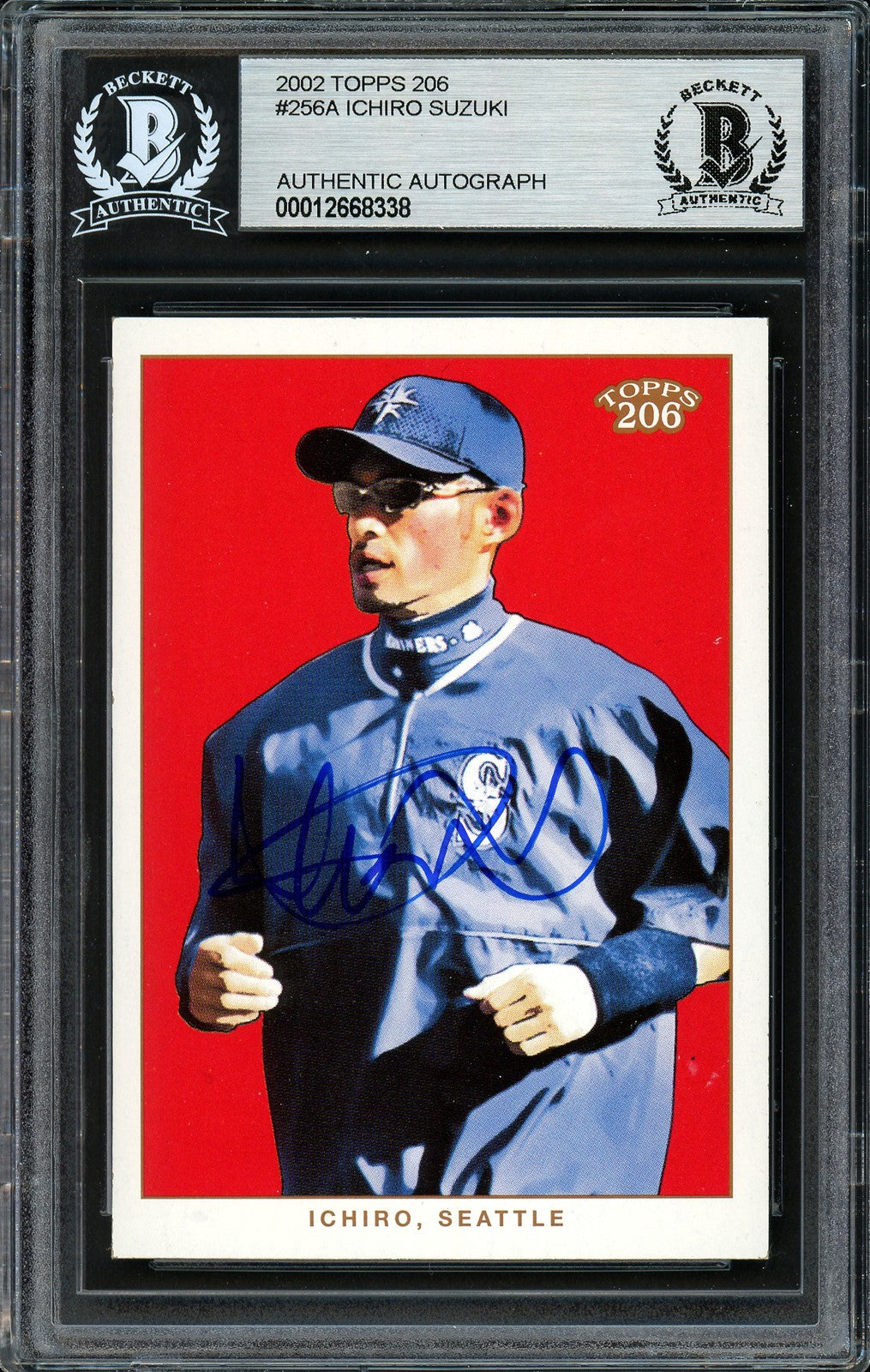 Ichiro Suzuki Signed 2002 Topps 206 Card 256A Seattle Mariners Beckett