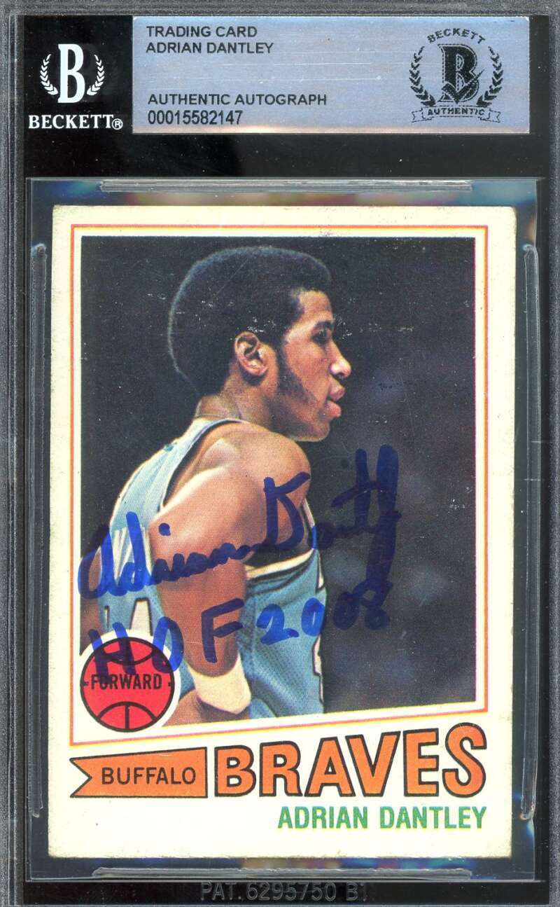 Adrian Dantley Beckett BAS Signed 1977 Topps Rookie Autograph
