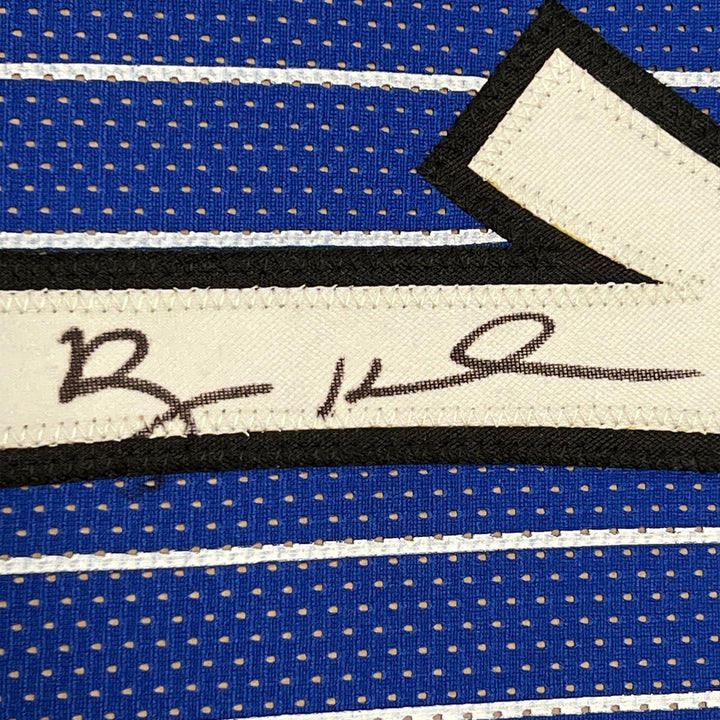 Framed Autographed/Signed Anfernee Penny Hardaway 33x42 Blue Jersey PSA COA