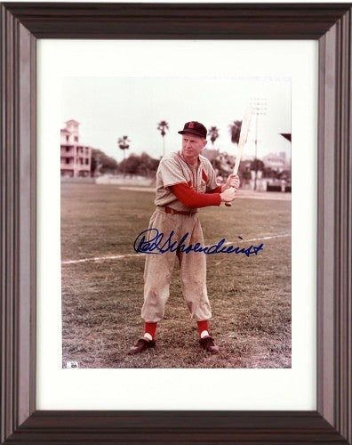 Red Schoendienst signed St. Louis Cardinals 8x10 Photo minor dings Framed - COA