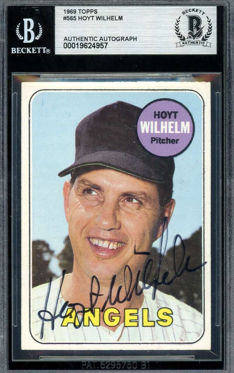 Hoyt Wilhelm Beckett BAS Signed 1969 Topps Autograph White Sox