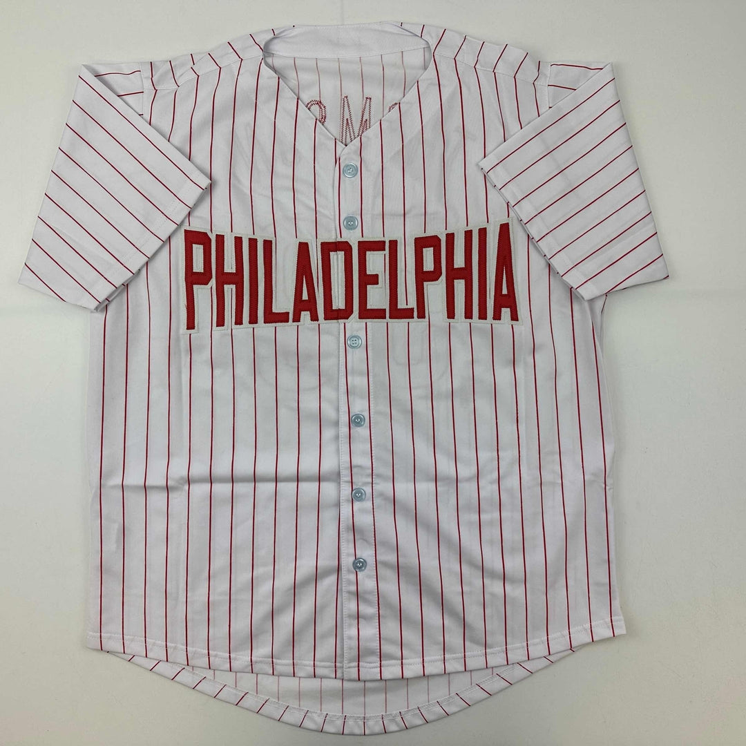 Autographed/Signed Rob Thomson Philadelphia Pinstripe Jersey Beckett BAS COA