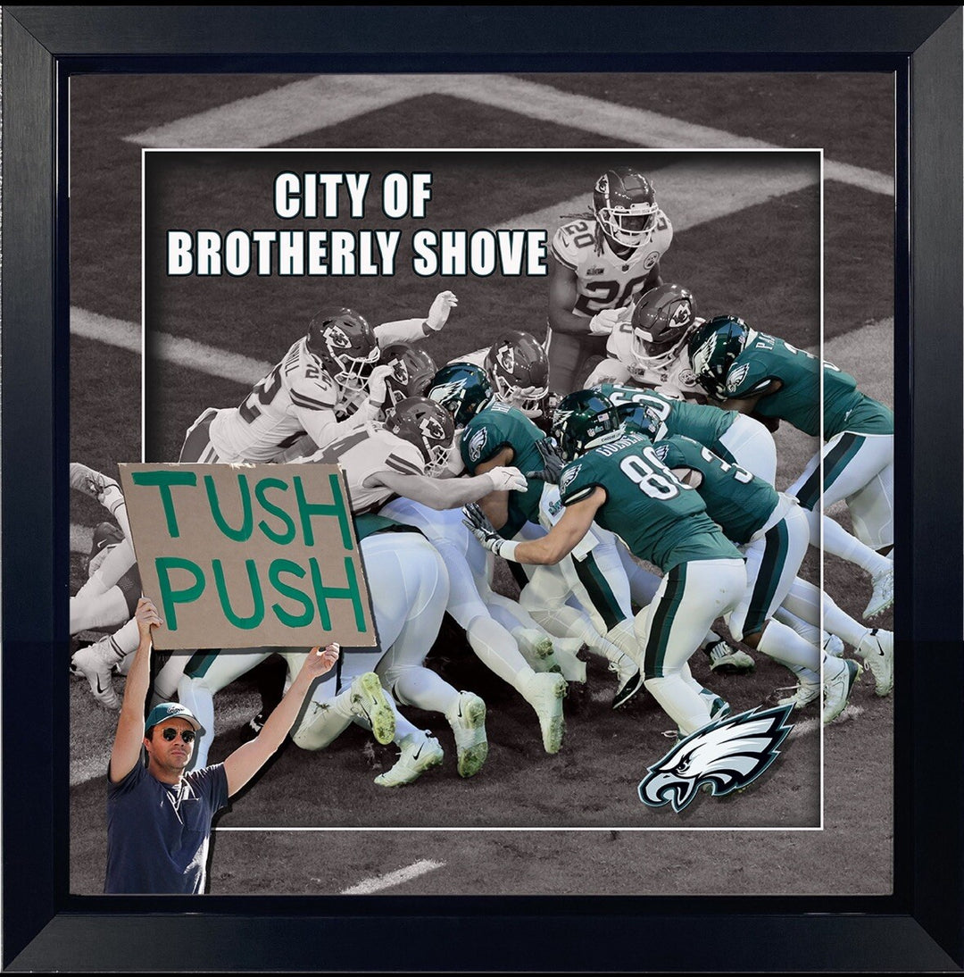 Philadelphia Eagles City of Brotherly Shove 3D Framed Photo Tush Push Hurts #1