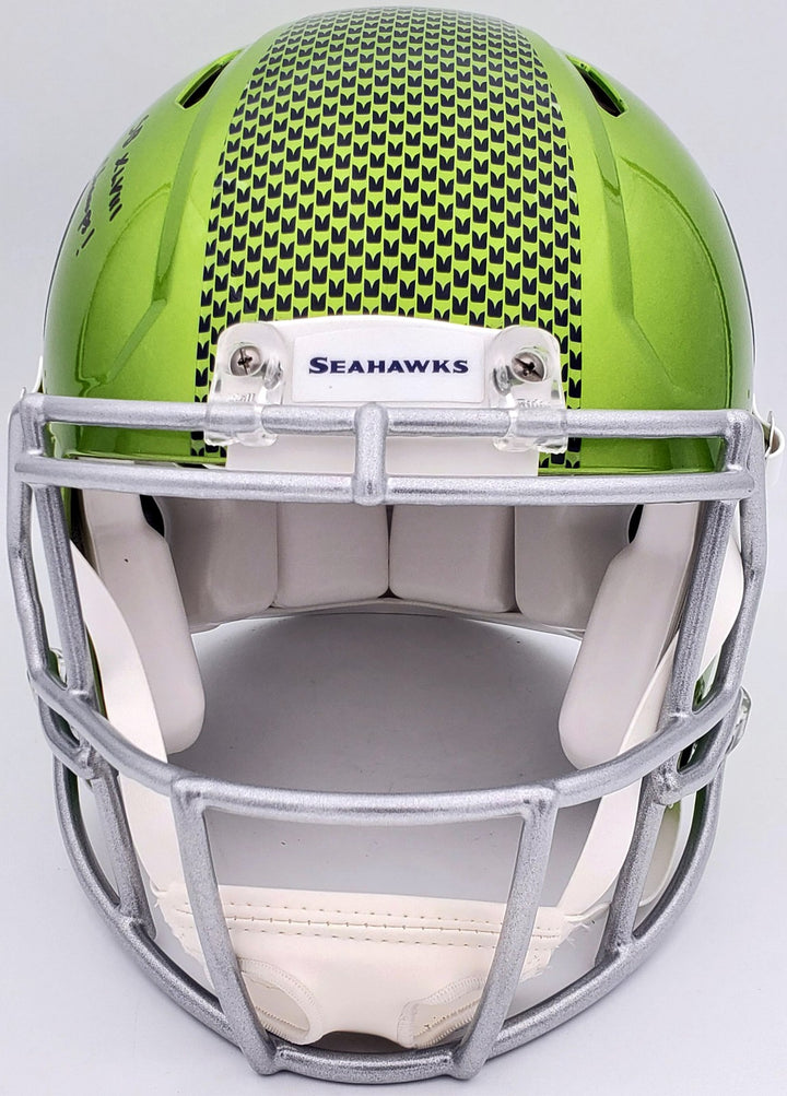 Kam Chancellor Auto Seahawks Flash Green Full Size Auth Speed Helmet SB Champs