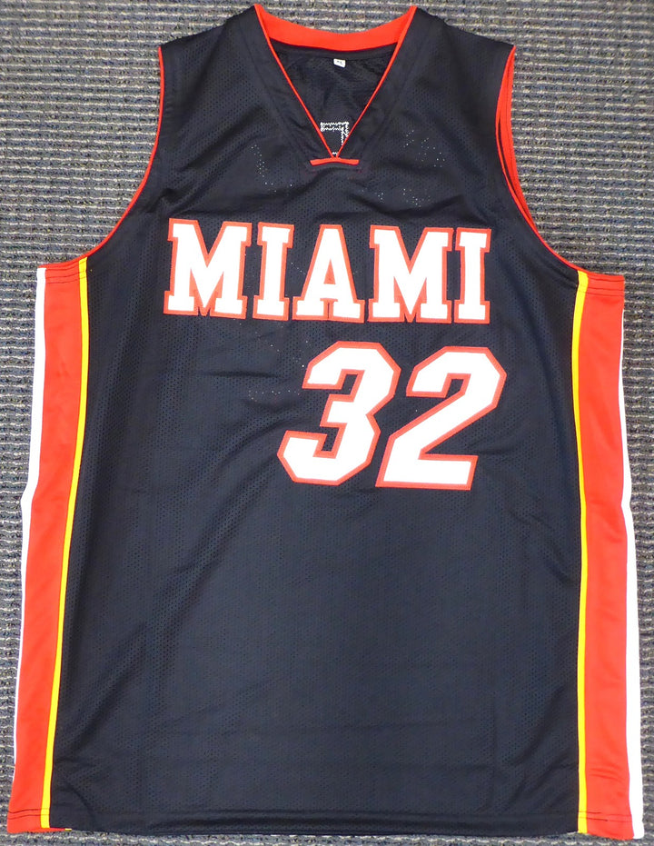Miami Heat Shaquille Shaq O'Neal Signed Black Jersey On 2 Beckett BAS