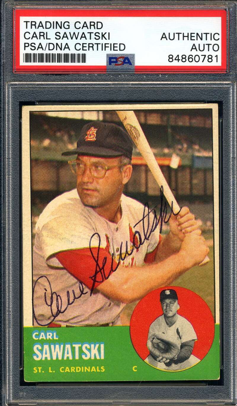 Carl Sawatski PSA DNA Coa Signed 1963 Topps Autograph