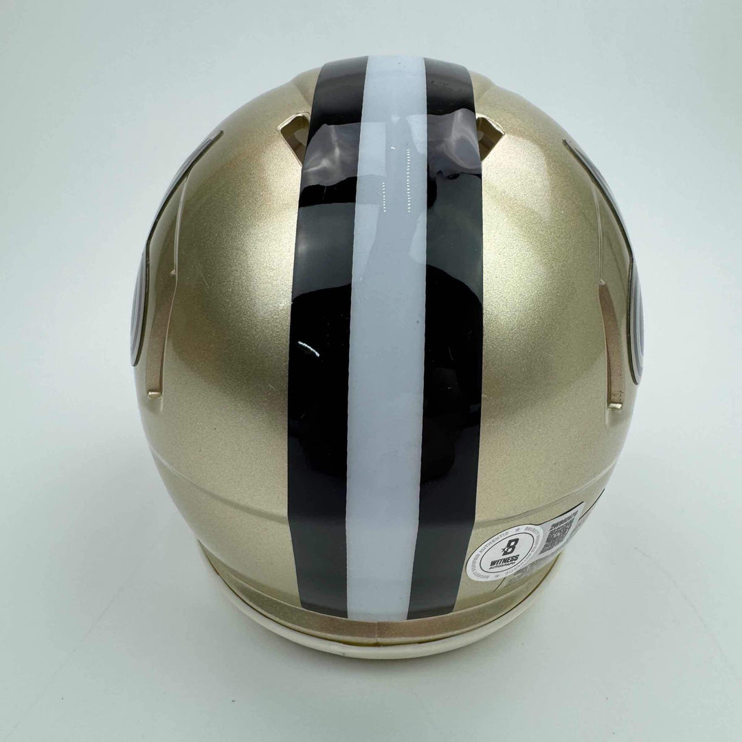 Autographed/Signed Alvin Kamara New Orleans Saints Mini Helmet Beckett BAS COA