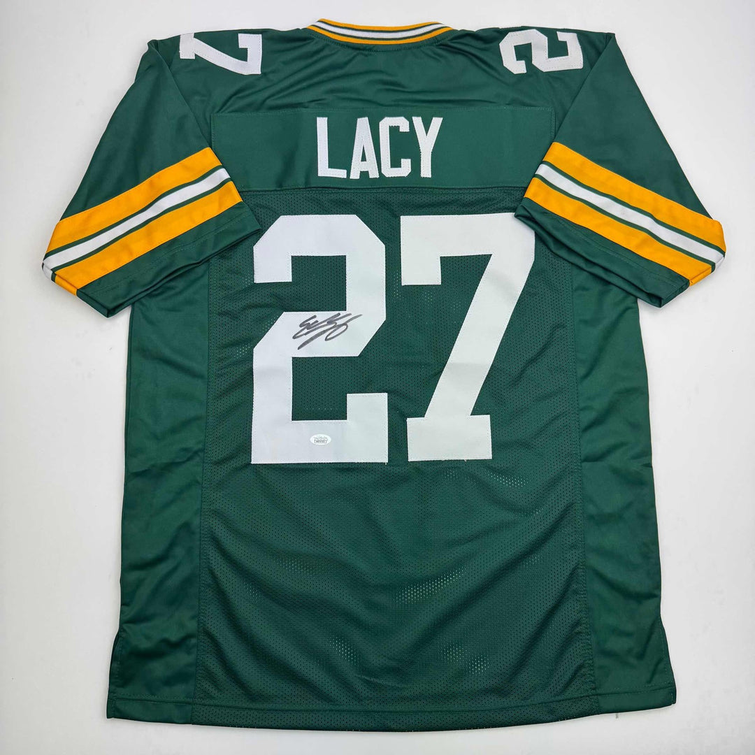 Autographed/Signed Eddie Lacy Green Bay Green Football Jersey JSA COA