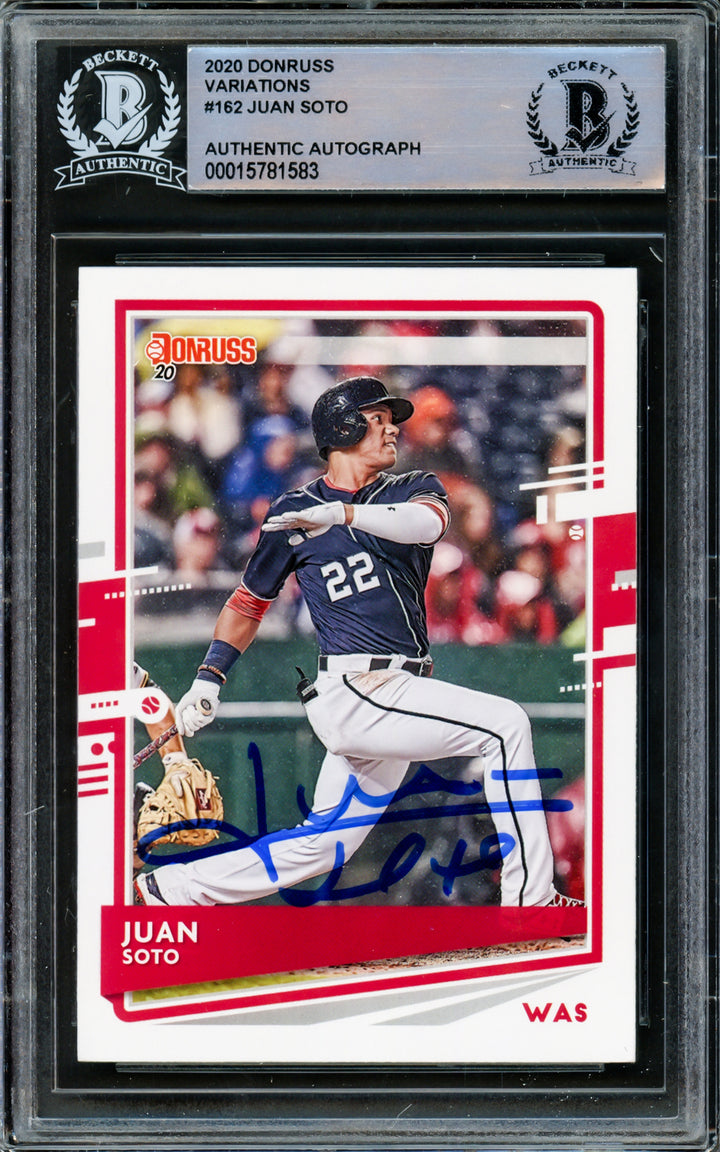Juan Soto Autographed 2020 Donruss Variations Card Yankees Beckett #15781583