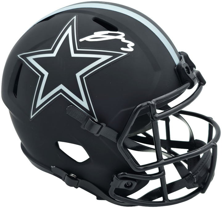 George Pickens Signed Cowboys Eclipse Black Full Sz Speed Rep Helmet JSA Witness