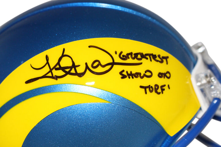 Kurt Warner Signed Los Angeles Rams Mini Helmet VSR4 GSOT Beckett 40365