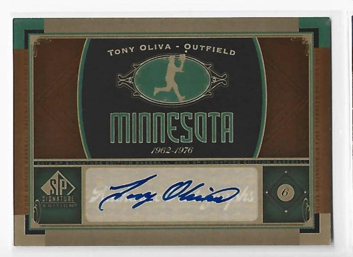 Tony Oliva 2012 Upper Deck SP Signature Edition #MEKPB Autograph Card