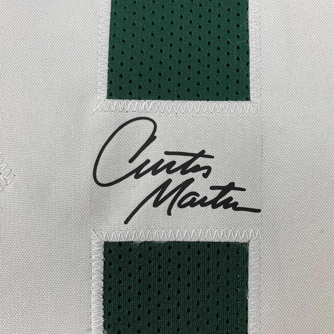 Framed Facsimile Autographed Curtis Martin 33x42 Green Reprint Laser Auto Jersey