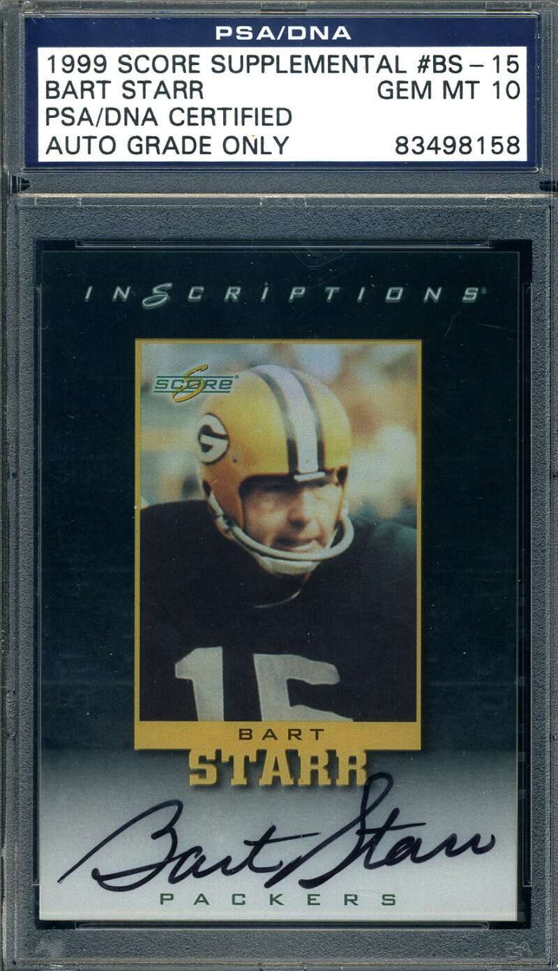 Bart Starr Gem Mint 10 PSA DNA Signed 1999 Score Supplemental Autograph