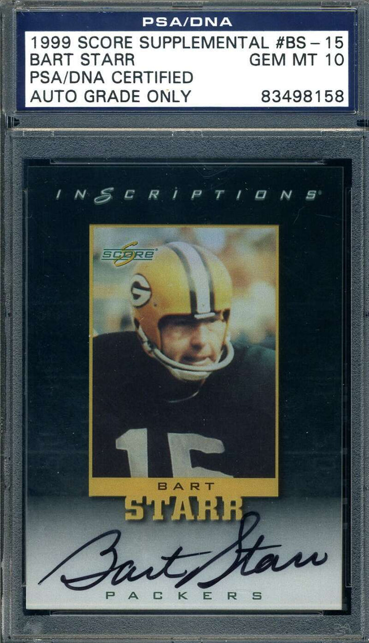 Bart Starr Gem Mint 10 PSA DNA Signed 1999 Score Supplemental Autograph