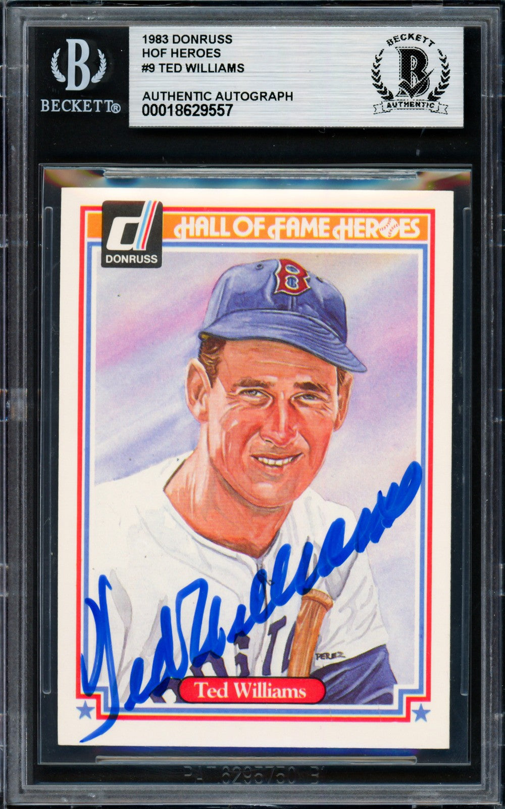 Ted Williams Signed 1983 Donruss HOF Heroes Card 9 Red Sox Beckett #18629557