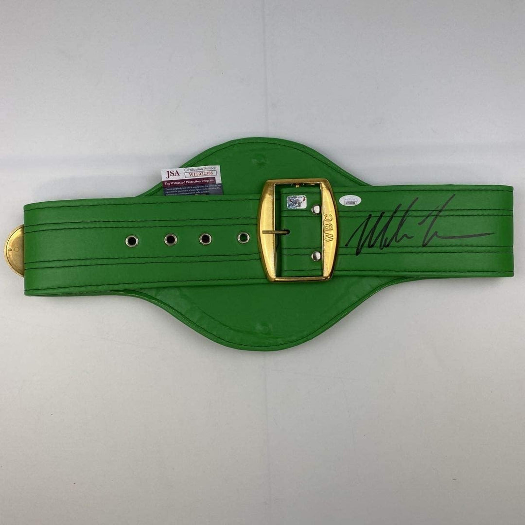 Autographed/Signed Mike Tyson WBC Green Boxing Championship Belt JSA COA