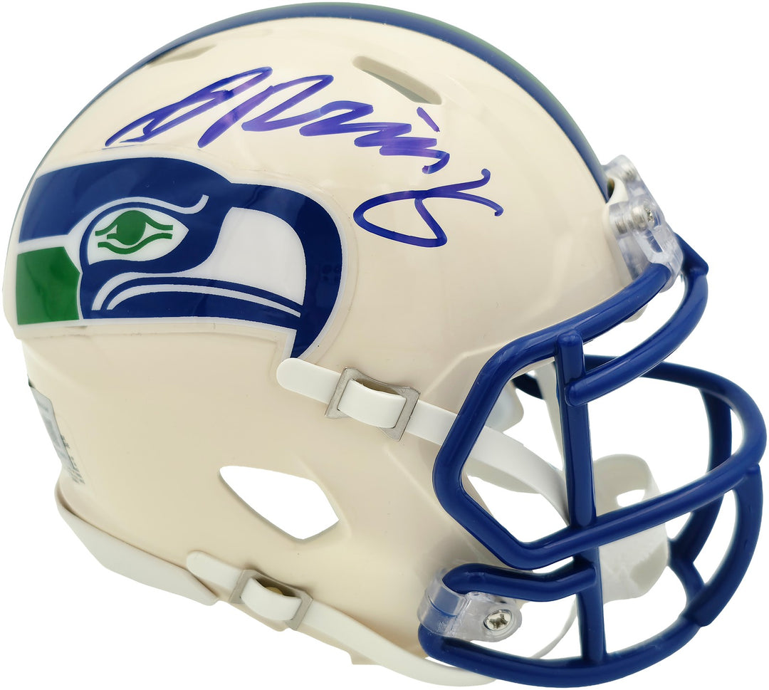 Jadarian Price Signed Seahawks Cream Retro Speed Mini Helmet BAS Witness
