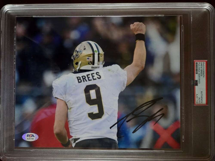 Drew Brees PSA DNA Coa Signed Slabbed 8x10 Photo Saints Autograph