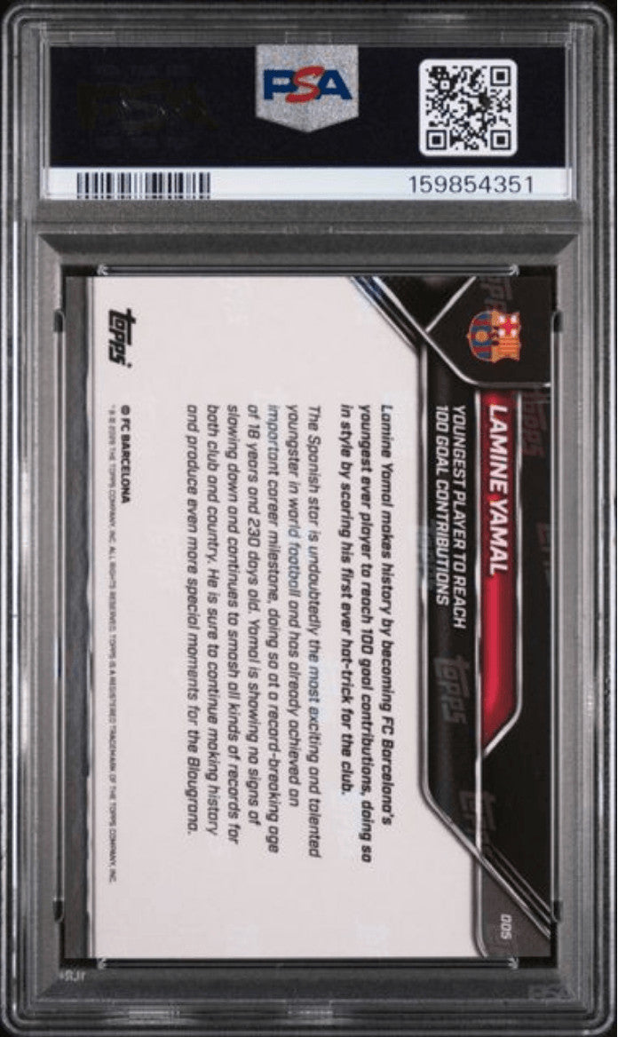 Graded 2025 Topps Now FC Barcelona Lamine Yamal #5 Soccer Card PSA 10
