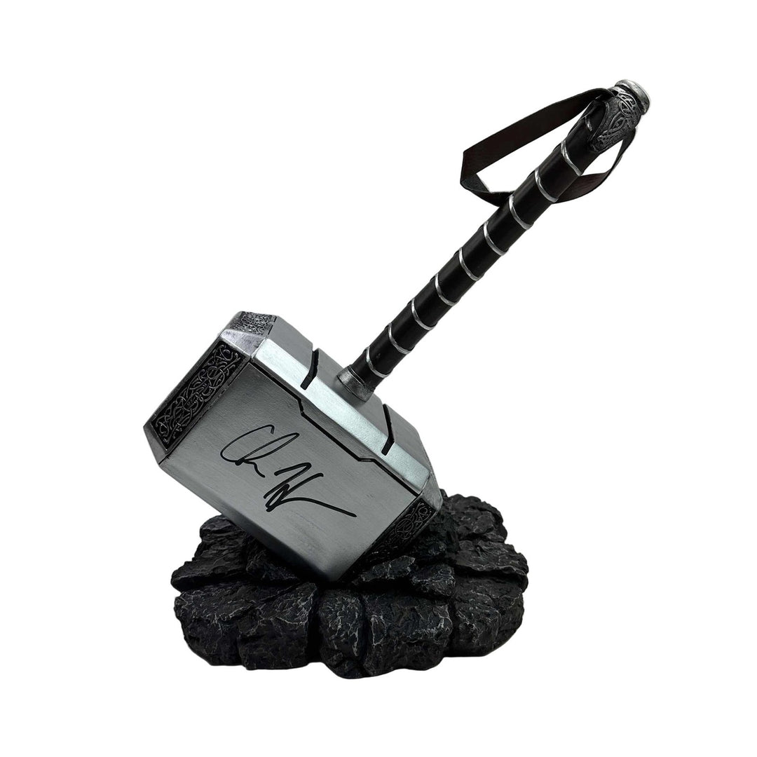 Autographed/Signed Chris Hemsworth Thor Mjolnir 17" Hammer Replica BAS COA