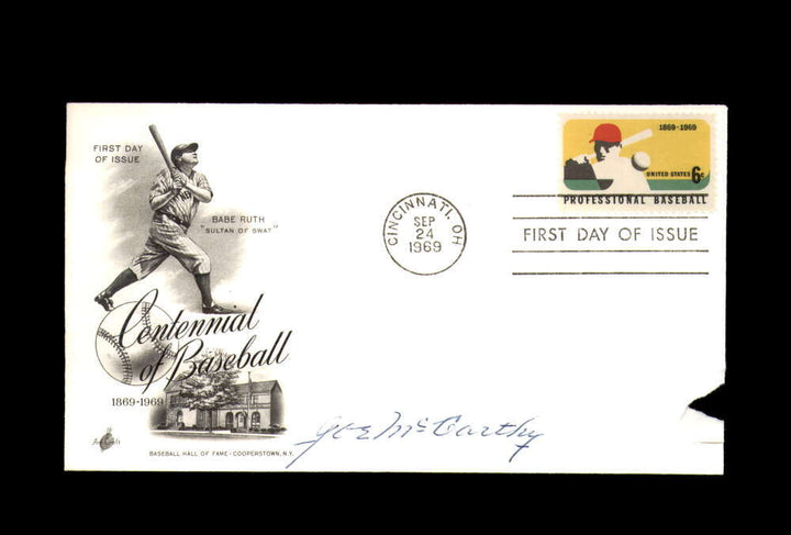 Joe McCarthy PSA DNA Signed 1969 Centennial First Day Cover Cache FDC Autograph