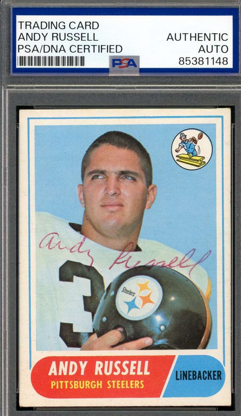 Andy Russell PSA DNA Vintage Signed 1968 Topps Rookie Autograph