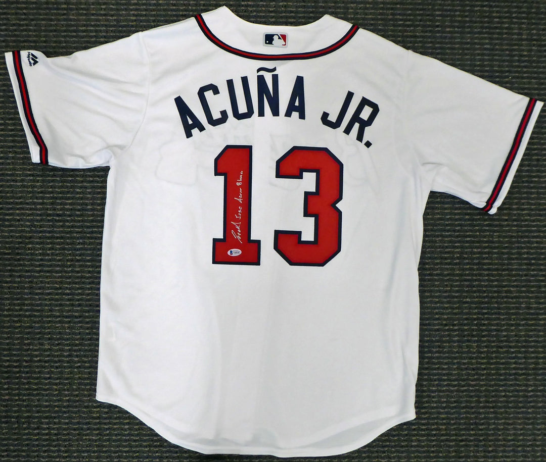 Atlanta Braves Ronald Jose Acuna Blanco Jr. Signed Majestic Cool Base White