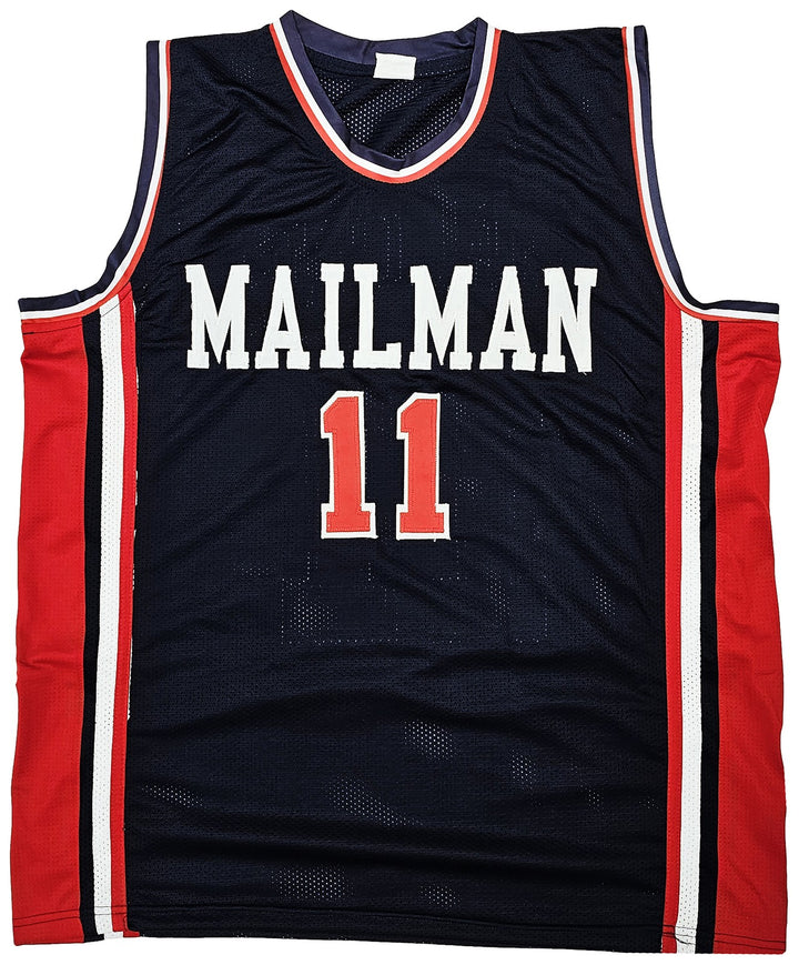 Team USA Karl Malone Autographed Signed Blue Jersey JSA