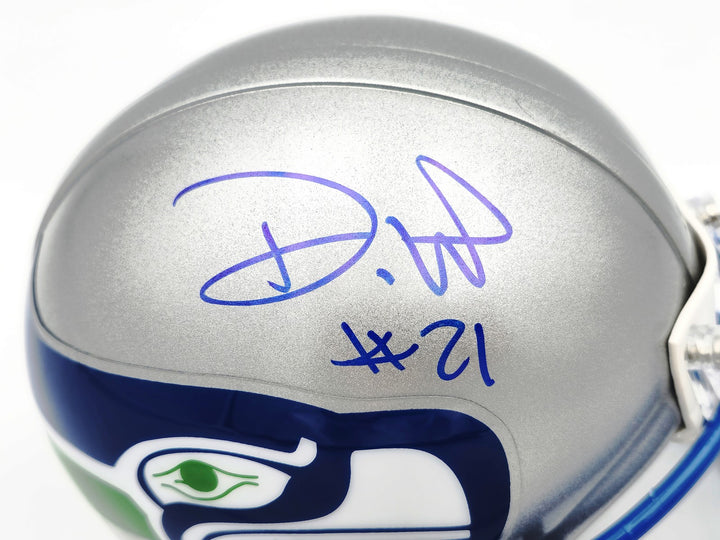 Devon Witherspoon Signed Seahawks Silver 83-01 Throwback Mini Helmet MCS Holo