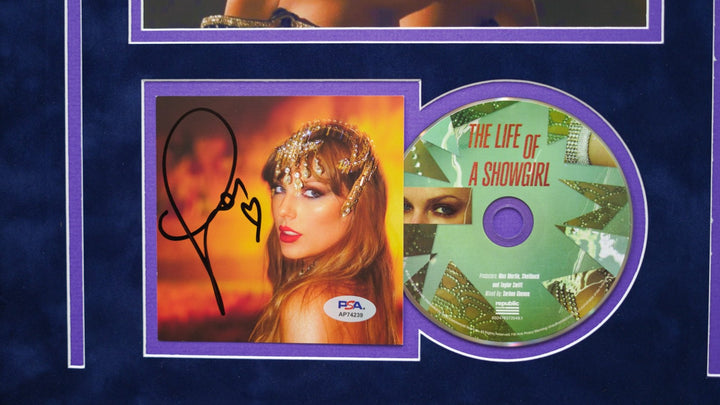 Taylor Swift Signed CD Cover Custom Framed PSA The Life of a Showgirl