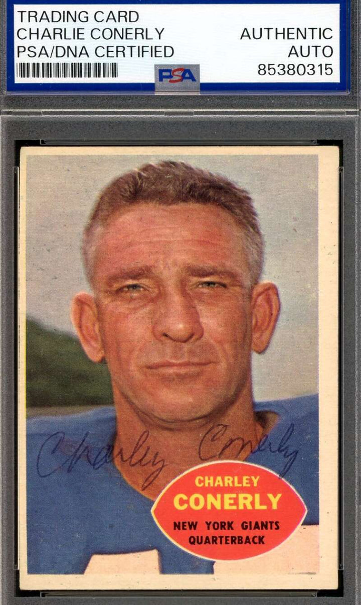 Charlie Conerly PSA DNA Vintage Signed 1960 Topps Autographed