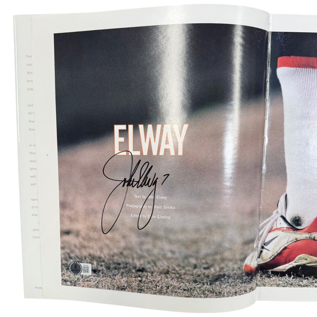John Elway Autographed Denver Broncos Book: Elway Photo Book Beckett 55773