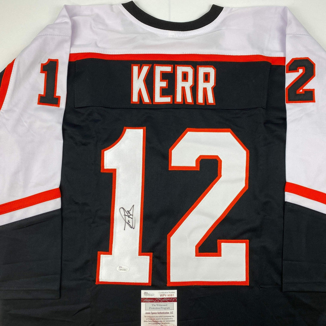 Autographed/Signed TIM KERR Philadelphia Black Hockey Jersey JSA COA Auto