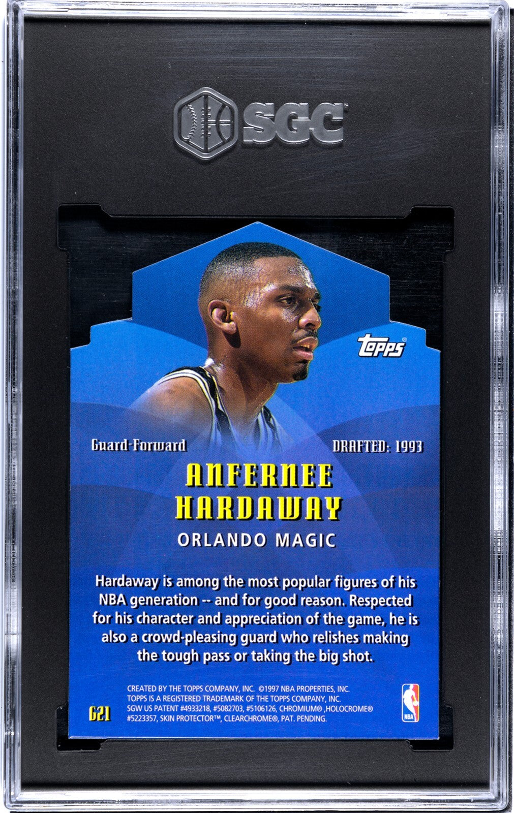 Anfernee Hardaway 1997-98 Topps Generations Die-Cut Card #G21-SGC Graded 8 NM-MT