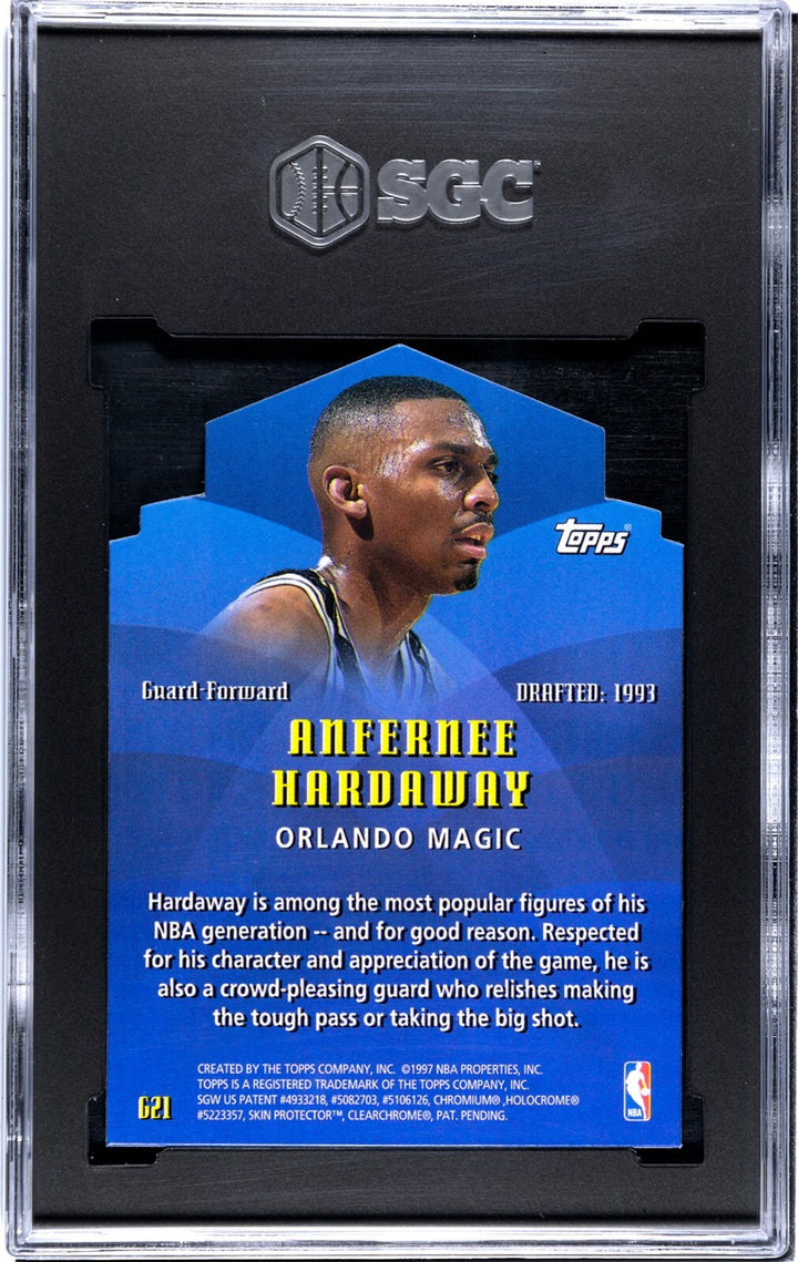 Anfernee Hardaway 1997-98 Topps Generations Die-Cut Card #G21-SGC Graded 8 NM-MT