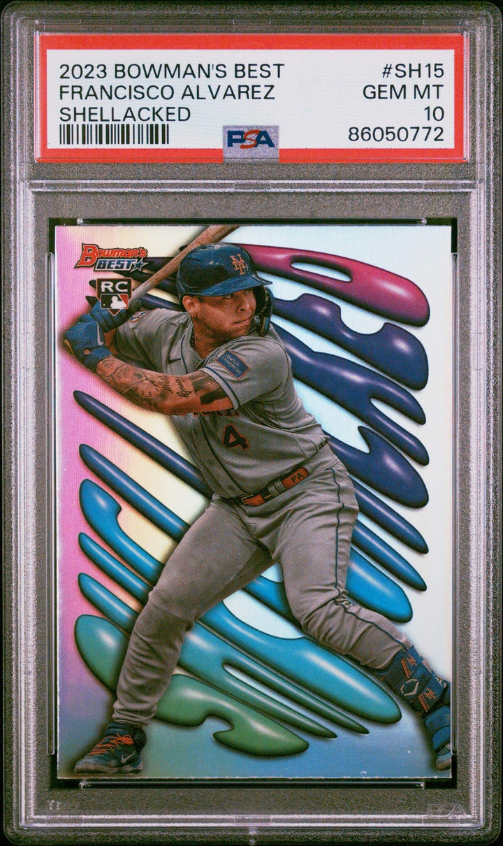 Graded 2023 Bowmans Best Francisco Alvarez #SH15 Shellacked Baseball Card PSA 10