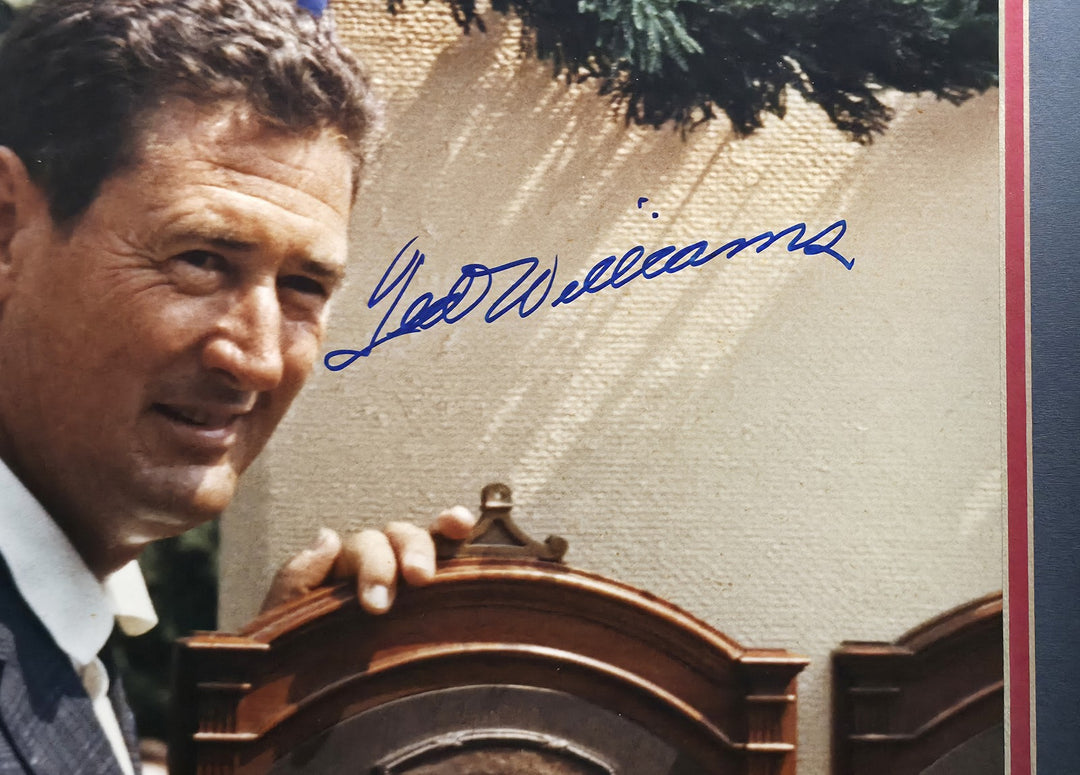 Ted Williams Signed Framed 16x20 Photo Red Sox Cooperstown HOF Beckett BAS