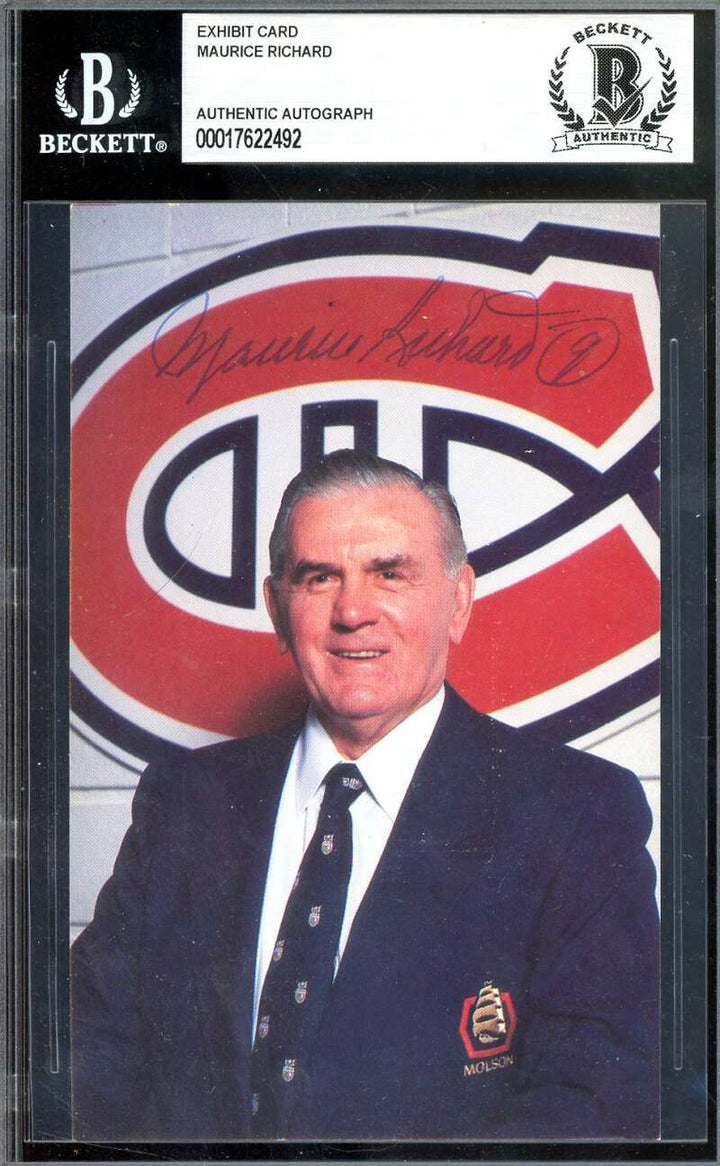 Maurice Richard Beckett BAS Signed Team Issued Trading Card Autograph