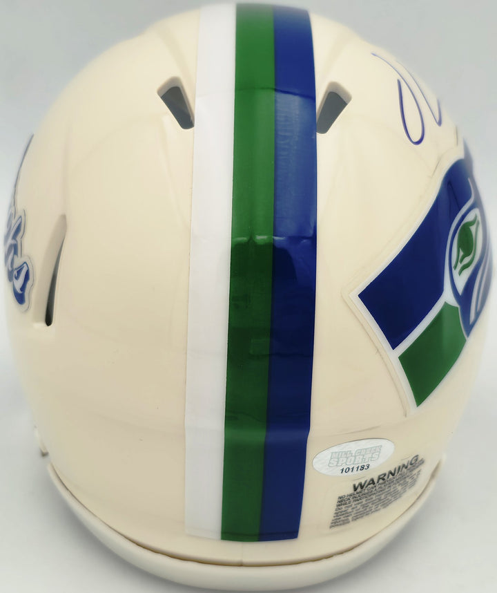 Julian Love Signed Seattle Seahawks Cream Retro Speed Mini Helmet MCS Holo