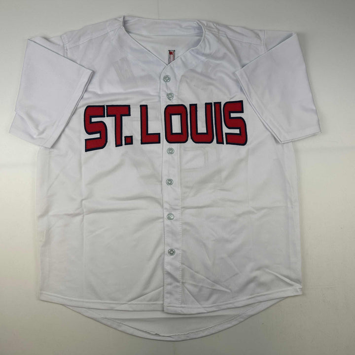 Facsimile Autographed Scott Rolen St. Louis White Reprint Jersey Size Men's XL