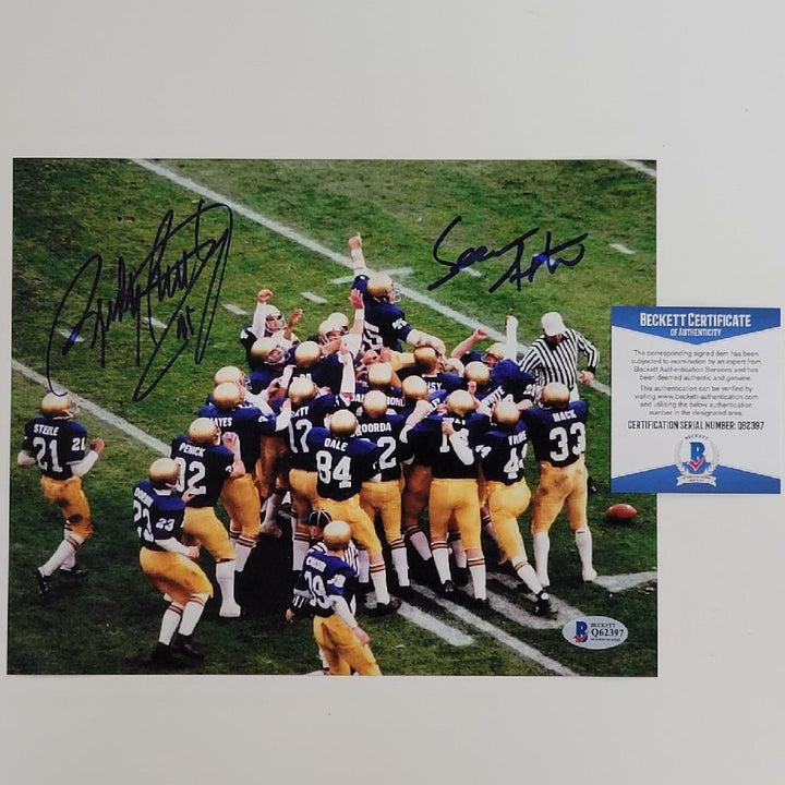 Rudy Ruettiger & Sean Astin dual signed 8x10 Photo ~ 2 Autographs ~ BAS COA