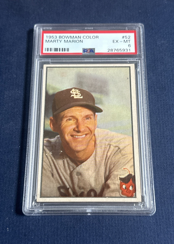 1953 Bowman #52 Marty Marion St Louis Browns PSA 6 - EX - Mint Beauty