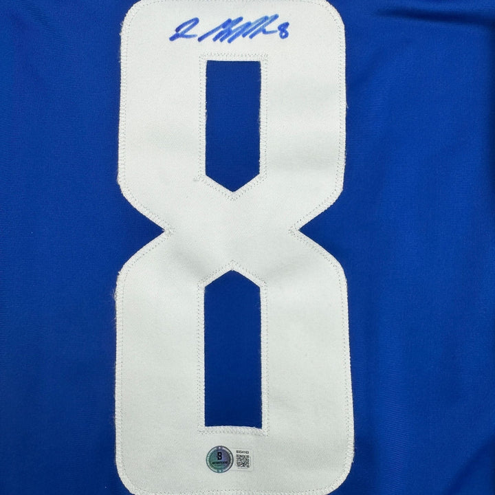 Autographed/Signed Conor Garland  Vancouver Blue Hockey Jersey BAS COA