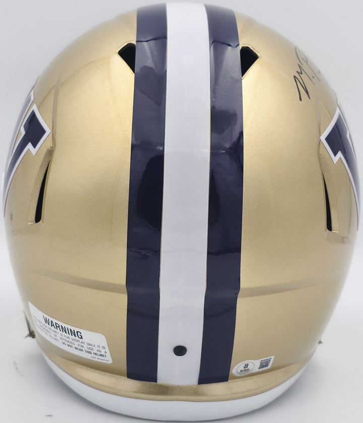Michael Penix Jr Auto Washington Huskies Gold Full Size Speed Replica Helmet BAS